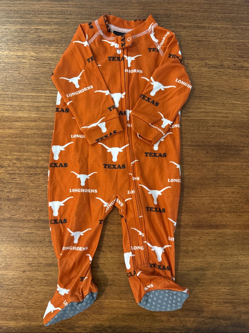 Texas Longhorns Orange Baby Footed Pajamas